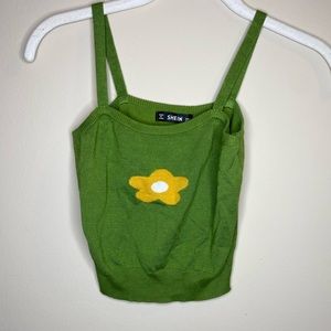 womens green floral tank!